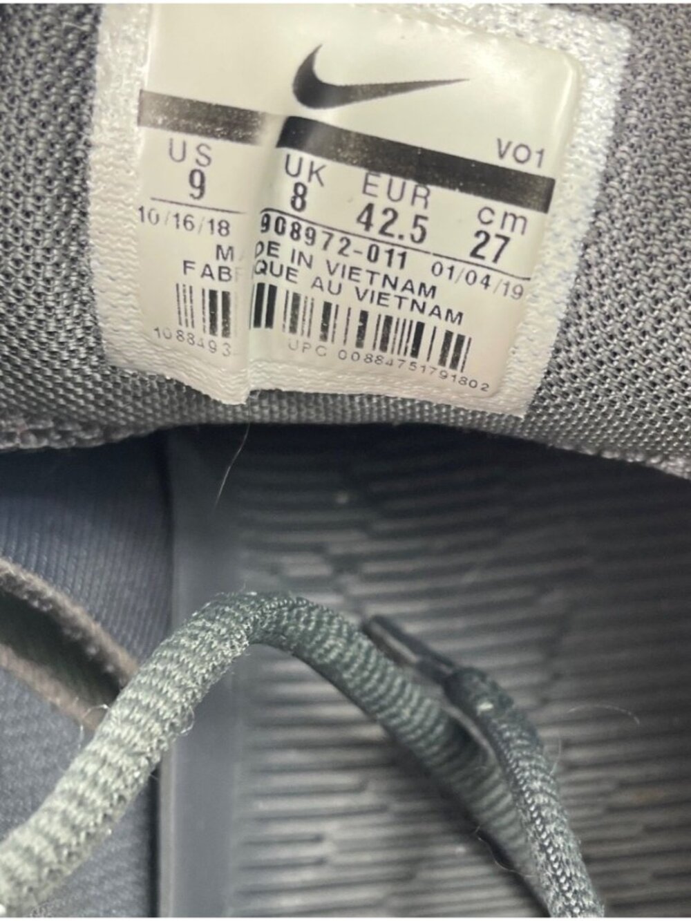 Nike Kobe Mamba Rage Mens Size 9 Basketball Shoes Gray 908972-011 - Picture 11 of 11